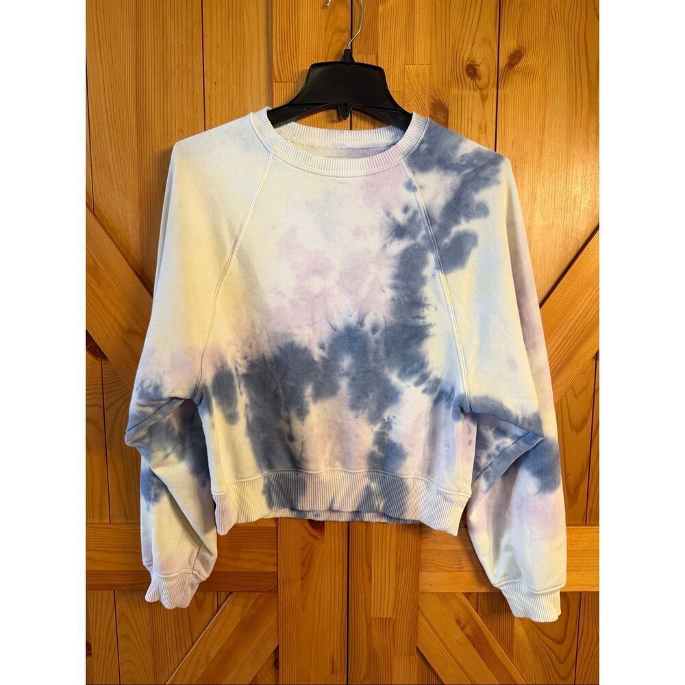 American Eagle Women’s Blue Tie Dye Long Sleeve Sweatshirt READ Size XS (7370)